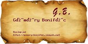 Gömöry Bonifác névjegykártya